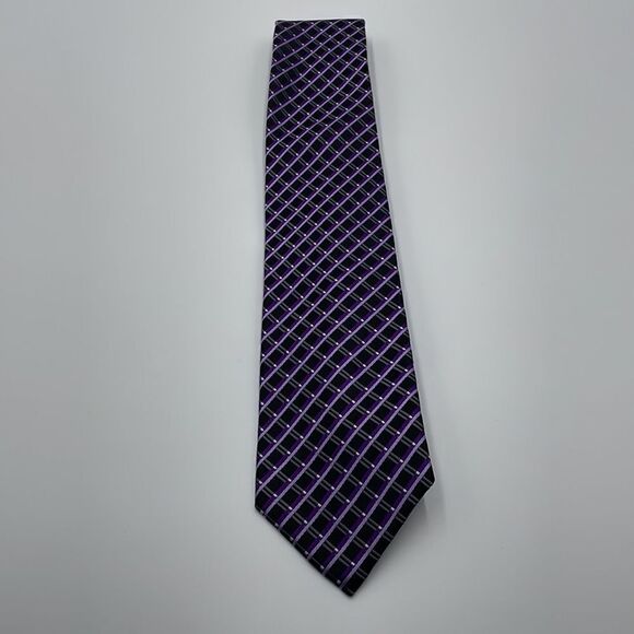 100% silk purple Geoffrey Beene necktie - Picture 3 of 6